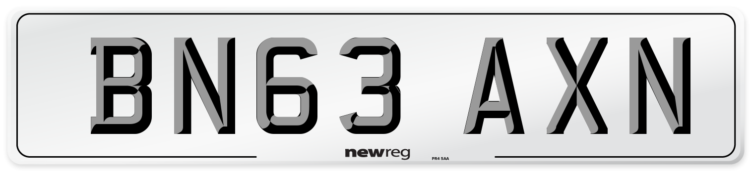 BN63 AXN Number Plate from New Reg